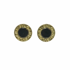 Aros bulgari de 9mm diametro de plata y oro cubic negro y cierre a rosca