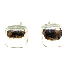 Aros en forma de cuadradito bombe de plata italiana de 5 mm x 5 mm