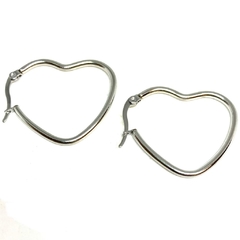 Argollitas de acero corazon media caña de 2,3 cm de ancho x 3 cm de alto