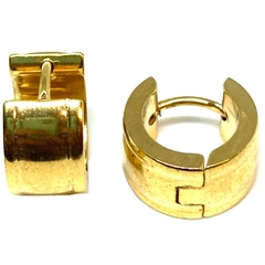 Argollitas cubanitas de acero dorado de 7 mm de grosor y 1,4 cm diametro