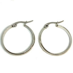 Argollitas modelo italianas de acero 4 mm de grosor y 2 cm de diametro
