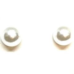 Aros de perla de 5 mm color blanco con base de acero