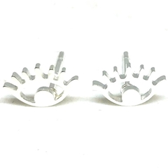 Aros de acero blanco ojos turcos calados de 0,5 cm de alto x 0,9 cm de ancho