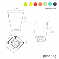 Cesto papelero Pétalo, plástico, 17 litros. Colores