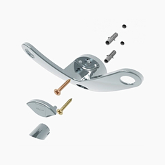 Esquema de montaje del perchero de pared metalizado cromado, mediante tornillos, 