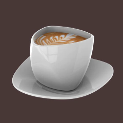 Pocillo de café PAUSA, con plato en internet