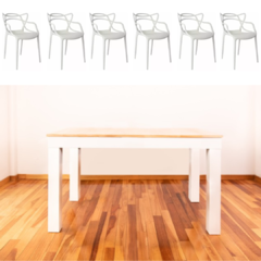Mesa Paraíso y blanco + 6 sillas MASTER