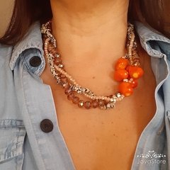 COLLAR COMBINADO PIEDRA y CRISTAL en internet