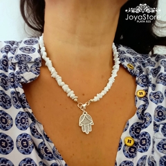 collar piedra blanca