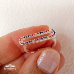 anillo micropave multicolor