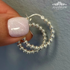 aros de plata argolla bolitas