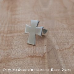 anillo modelo cruz de plata