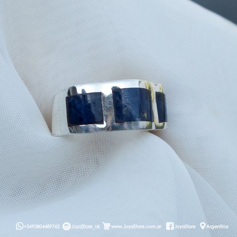 anillo plata 950 y lapislazuli