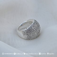 anillo plata inflada puntillado