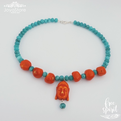 COLLAR DE PIEDRA Y CORAL