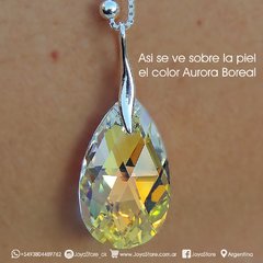 Conjunto Aros y Dije Corazón Cristal 18mm SW - JoyaStore