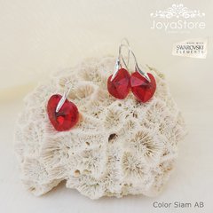 Imagen de Conjunto Aros y Dije Corazón Cristal 18mm SW