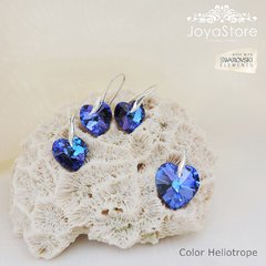Conjunto Aros y Dije Corazón Cristal 18mm SW en internet