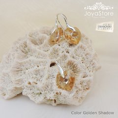 Conjunto Aros y Dije Corazón Cristal 18mm SW