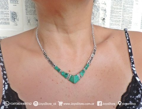 COLLAR DE PLATA 950 y MALAQUITA