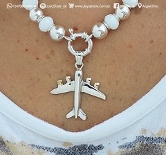 DIJE DE PLATA MODELO AVION