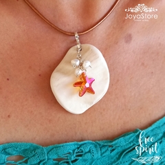 dije boho, caracol, swarovski