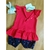Macaquinho banho de sol vermelho e azul marinho (joaninhas) tip top roupa de bebê menina