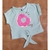 conjunto camiseta + short verde água rosa bebê menina donuts tip top