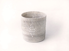 CESTO PAPELERO RATTAN BCO - comprar online