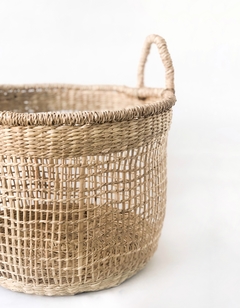 CESTO SEAGRASS CALADO CON MANIJA - tienda online
