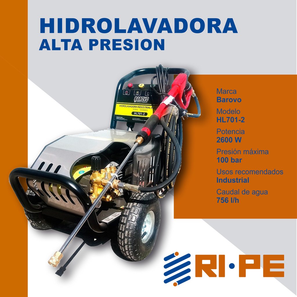 Hidrolavadora HL701-2, 105 bares Industrial - Barovo