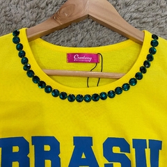 BLUSA BRASIL AMARELA PEDRAS na internet