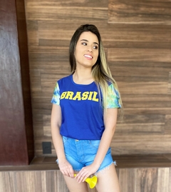 BLUSA BRASIL MANGA PAETÊ