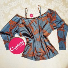 BLUSA CREPE LUREX AZUL