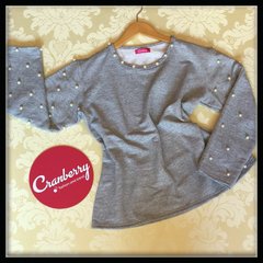 Blusa De Moletom Com Pérolas