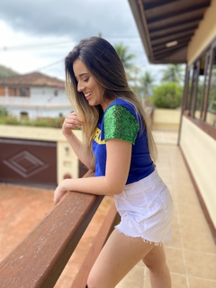 CROPPED BRASIL COM PAETÊ - comprar online