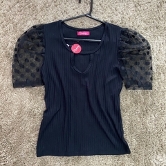 BLUSA PRINCESA TULE PRETA