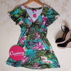 VESTIDO CANELADO FLORAL