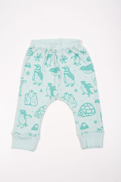 Pantalón de bebe PINGUINIS menta