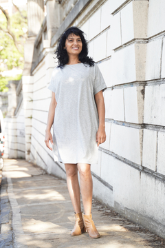 Vestido BROCHE gris - tienda online