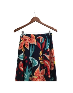 Falda LARGA flor fondo azul - comprar online