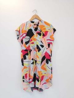 Vestido CAMISERO LENTEJUELA fdo celeste