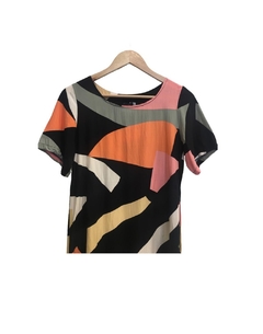 Vestido REMERON abstracto negro - comprar online
