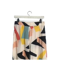 Pantalón PALAZZO abstracto crema - comprar online