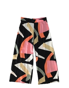 Pantalón PALAZZO abstracto negro - comprar online