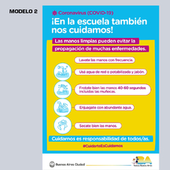 Afiches cuidados en las escuelas. Diseño 2.