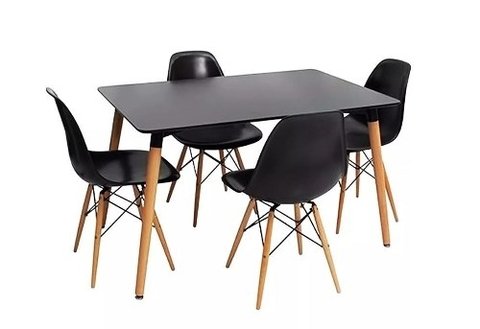 Mesa Eames Rectangular 120x80 Negra - Decorando Shop