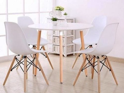 Mesa Eames Redonda 1mt. Blanca - Decorando Shop