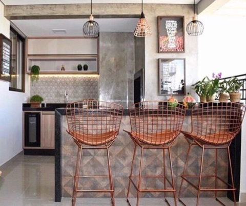 Banqueta Diseño Bertoia Cobre - comprar online