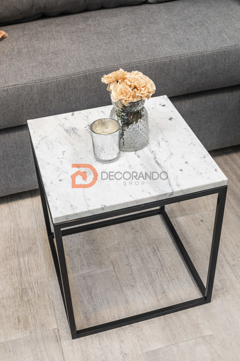 Mesa Ratona Mármol Carrara 40x40 - comprar online